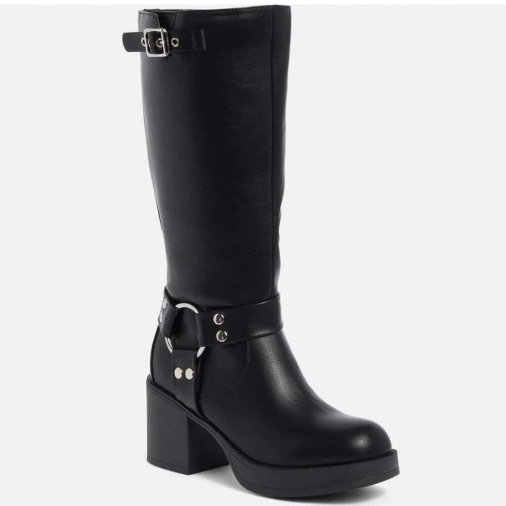 NEW Top Moda Women's Tall Moto Boots 7 1/2